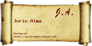 Jurin Alma névjegykártya